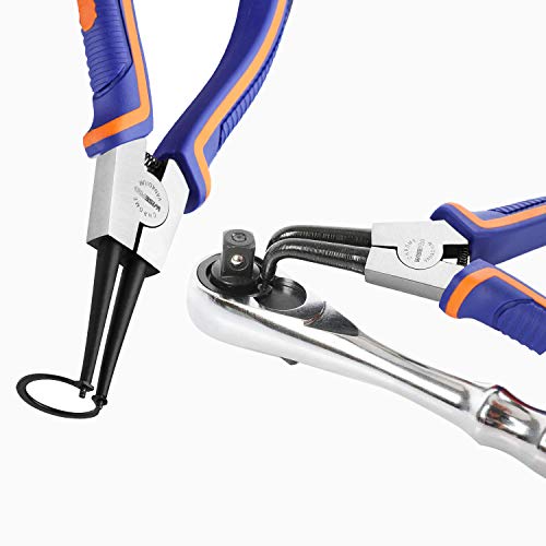 WISEPRO 4 Pack Snap Ring Pliers Set Heavy Duty External/Internal