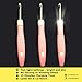 [2nd Gen] Yarn Mania Aiyana Crochet Hooks | Light Up Crochet Hooks with 9 Sizes Interchangeable Aluminum Heads | Ergonomic Curve Shape, Soft Handle and Two Brightness Settings (Light Pink)