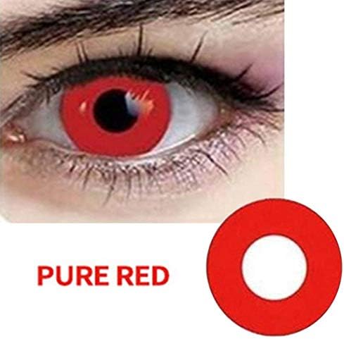 HyPee Multi-Color Colored Cute Charm and Attractive Fashion Contact Lenses Cosmetic Makeup Eye Shadow For Halloween (Red)