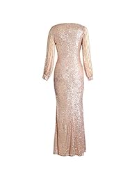 Elapsy - Vestido sexy de lentejuelas con borla de manga larga para fiesta, cóctel, bodycon