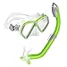 U.S. Divers Regal Jr Kids Snorkeling Combo - Adjustable 2-Window Mask, Leak-Free Customized Fit, Dry Top Snorkel Technology - Fun Green