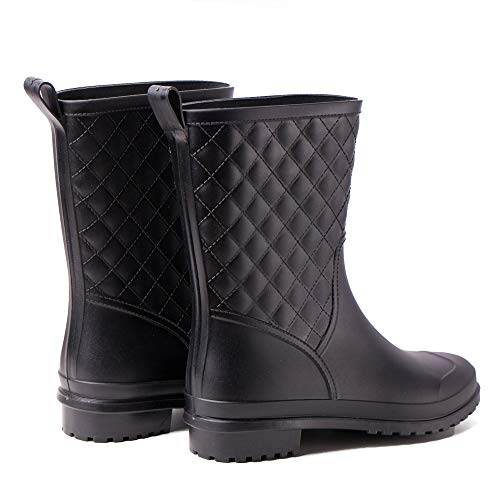 block heel rain boots