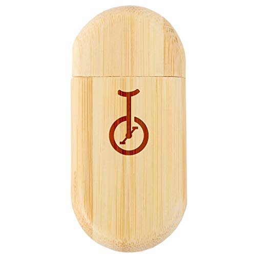 Unicycle 8Gb Bamboo USB Flash Drive with Rounded Corners - Wood Flash Drive with Laser Engraving - 8Gb USB Gift for All Occasions