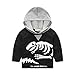 Orangeskycn Long Sleeve Hoodie, Toddler Kids Baby Girls Boys Dinosaur Bones Clothes Set Hooded Tops+Pants Outfit (4T, Black)