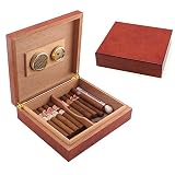 GALINER Cigar Humidor Desktop Cigar Cedar Box with Humidifier Hygrometer Holds 20 to 25 Cigars