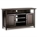 SIMPLIHOME Bedford SOLID WOOD Universal TV Media Stand, 53.9 inch Wide, Living Room Entertainment Center, Storage Cabinet with Glass Doors, for Flat Screen TVs up to 60 inches in Dark Tobacco Brown