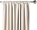Amazon Basics Room Darkening Blackout Window Curtain with Rod Pocket and Tie Back, 52 x 63 Inches, Beige - Set of 2