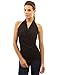 PattyBoutik Women Halter Drape Cowl Neck Top (Black Medium)