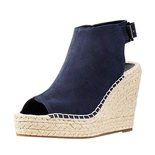 image for Cenglings Wedges Sandals,Women's Fish Mouth Espadrilles Slingback Plat