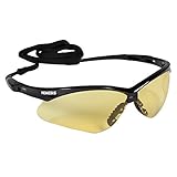 KLEENGUARD V30 Nemesis Safety Glasses (22476), Amber Anti-Fog Lens, Black Frame, 12 Pairs / Case