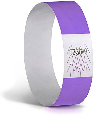 Concept Wristband: WB34PP1000 Wristbands for Events, 3/4", Neon Purple (Pack of 1000) -spunbonded olefin paper