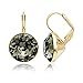 MYJS Bella Earrings with 8.5 Carat Black Diamond Swarovski Crystals Gold Plated