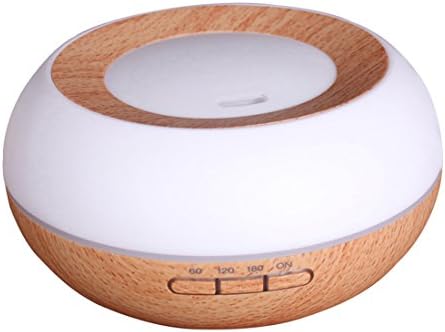 HF morning Wood Grain Aroma Diffuser Ultrasonic Humidifier Cool Mist Humidifier Whisper-quiet Air Purifier Dry Automatic Shut Off Night Light for Home, Office, SPA (170×170×135mm, Beech Wood Grain)
