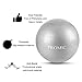 PROMIC Exercise Ball (85 cm) with Foot Pump, Professional Grade Anti Burst & Slip Resistant Stability Balance Yoga Ball for Yoga, Workout, Cardio Drumming, Classroom, Work Ball Chair (Silver)