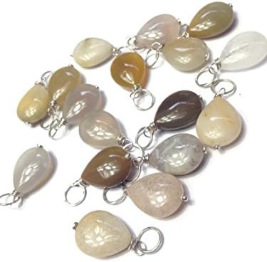 Large Smooth Jasper Teardrop Gemstone Bead and Sterling Silver Add A Dangle Charm Round Jump Ring