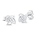 SilverCloseOut Rhodium Plated Sterling Silver Womens Ladies Irish Symbol Celtic Triquetra Stud Earrings