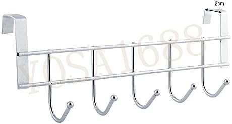 Yosa 5 hooks Stainless Steel Clothes Hooks Door Rack Bathroom Kitchen bedroom Hanger hanging Loop Organizer