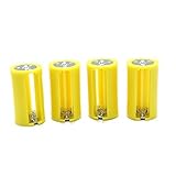HUELE Yellow 3 AA To 1 D Converter - Parallel AA to D Battery Adapters Holder Case,Pack of 4