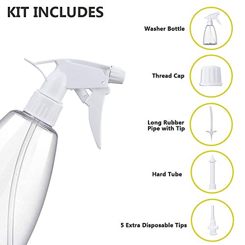 Ear Wax Removal Tool Kit for Ear Cleaning OOCOME Ear Wax Remover Kit for Adults& Kids Ear Syringe Ear Cleaner Irrigation System,Included 1 Ear Washer Bottle,1 Hard Tube,1 Rubber Pipe,5 Disposable Tips