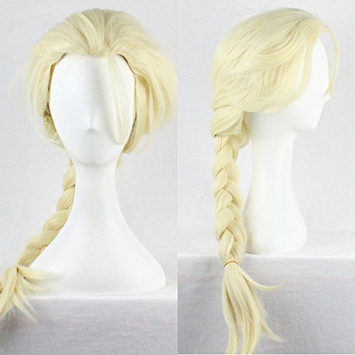 White Weave Ponytail Wig Cosplay/Costume/Anime/Party/Bangs Full Sexy Elsa-1