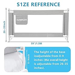 SURPCOS Bed Rails for Toddlers -New Upgraded Extra