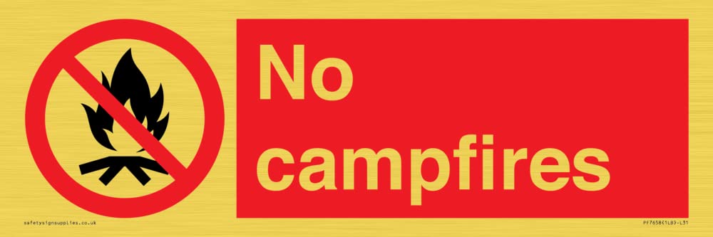 No campfires Sign - 300x100mm - L31