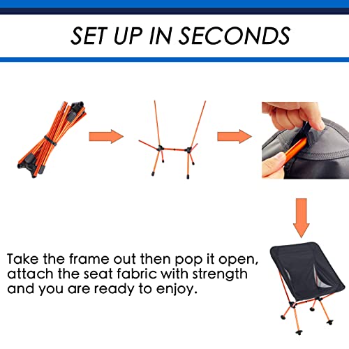 Portable Camping Backpacking ChairUltralight Lightweight Folding