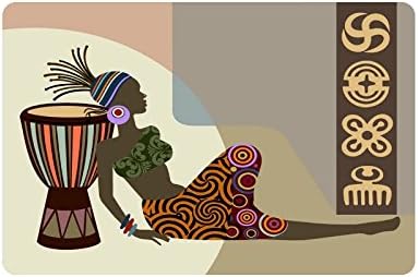 Oil Painting Art African Woman Durable Home Indoor/Outdoor Floor Mat Doormats 23.6" x 15.7" (Small)