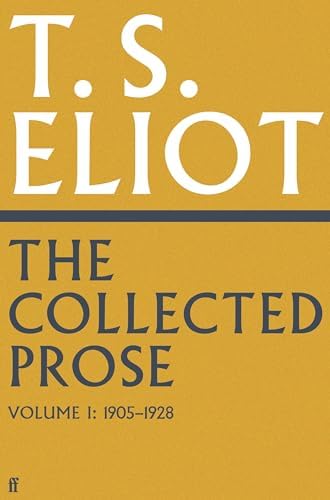 Amazon.com: Selected Prose of T.S. Eliot: 9780151807024: T. S.