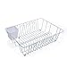 Smart Design Dish Drainer Rack - Large - In Sink or Counter Drying - Steel Metal Wire - Cutlery, Plates, Dishes, Cups, Silverware Organization - Kitchen (White - 17.5 x 5.5 Inch)