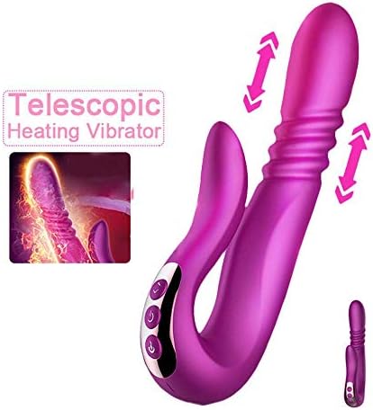 Curved Heated Thrusting Víbrántór 10 Speeds Vîbërâtion Silicone Telescopic ClïTöral Dīd`Ö Víbrántór for Woman Máŝtuŗbetor New