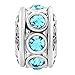 LovelyJewelry Filigree Aquamarine Blue Crystal Birthstone Beads For Bracelet 