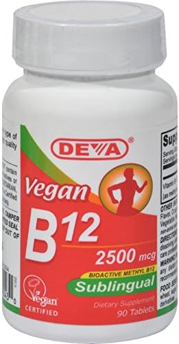 Deva Vegan Vitamins Sublingual B12 - 2500 mcg - 90 Tablets