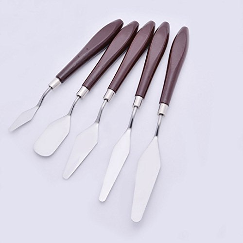 Monique 5 PCS Stainless Steel Painting Palette Knives Scrapers Set Basic Pottery Clay Tools Kit