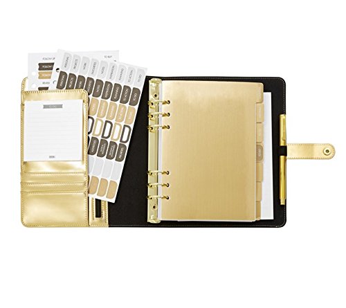 MultiBey Gold Planner Binder Rings, Planner 6 Rings, A5/ A6 Loose Leaf Round Rings Only for Agenda, Pack of 2 (A5 1-Inch)