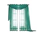 Window Elements Diamond Sheer Voile 56 x 216 in. Curtain Scarf, Grey Teal