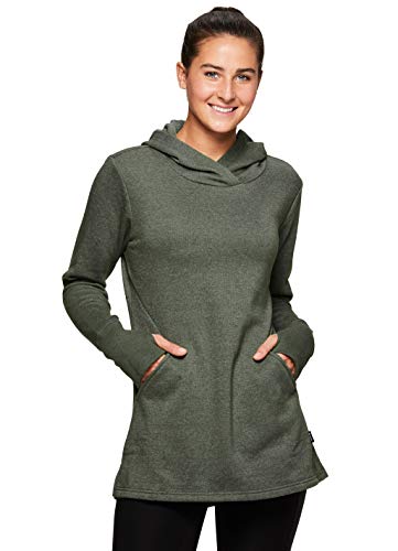 RBX Active Women's Long Sleeve Casual Fleece Hoodie Sweatshirt Fleece Fern Heather S
