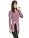 ANGVNSWomen Long Sleeve Split Slim Fit High Neck Shirt