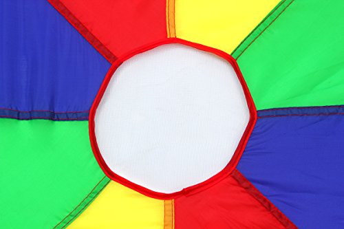 Kids Play Parachute 12ft Kids Sport Parachute with 8 Easy Hold Handles for Team Game - Thumbnail 2