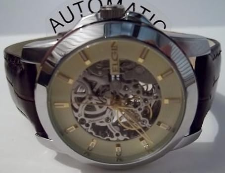 elgin automatic skeleton watch