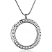 JOJO & LIN Magnetic Floating Locket Charm 30mm Medium with Snake Chain Thanksgiving Day Gift (Silver Round Crystal)