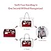 ZTUJO Felt Purse Organizer, Multi Pocket Bag in Bag Organizer For Tote & Handbag Shaper, Speedy 30, Speedy 35 and Speedy 40, Large, Red