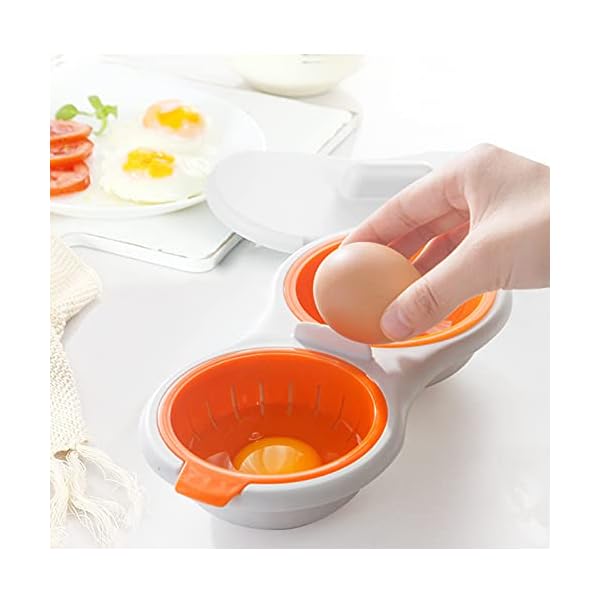 Microwave Egg Poacher 2, Draining Egg Boiler, Microwave Cookware Egg Poachers Non Stick, Portable Boiled Egg Cooker Egg Steamer Kitchenware