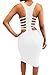 MISFONDLE Women's Sexy Bodycon Bandage Lace up Midi Club Dress White