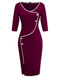 HOMEYEE B329 - Vestido de cóctel para mujer (manga 3 4), diseño formal