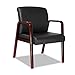 Alera ALE Reception Lounge Series Guest Chair, Cherry/Black Leather