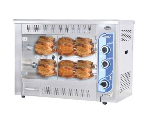 PROFESSIONAL Commercial Kitchen Equipment NATURAL GAS Countertop 9-Chicken Capacity Bird Turkey Chicken Rotisserie Roaster Oven Grill Machine