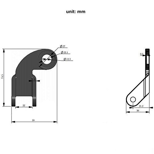 ODIER Bike Trailer Coupler 12.2MM Steel Hitch for Burley Trailers Replacement Connector (45° Hitch (2 Pack))