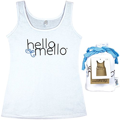 DM Merchandising Inc. Hello Mello Trendy Womens Loungewear Tank Top with Tote Bag (Large (12-16))