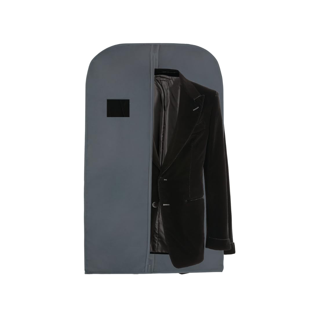 WEDCOVA UK Suit Bags for Men Women Clothes Covers Protector Bags Suit Covers Garment Bags (1, Grey)
